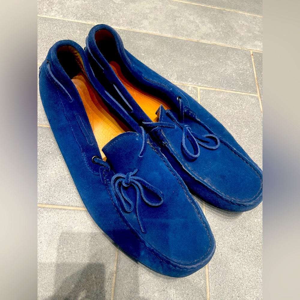 Tod’s Gommino blue Suede Driving Loafers Moccasins